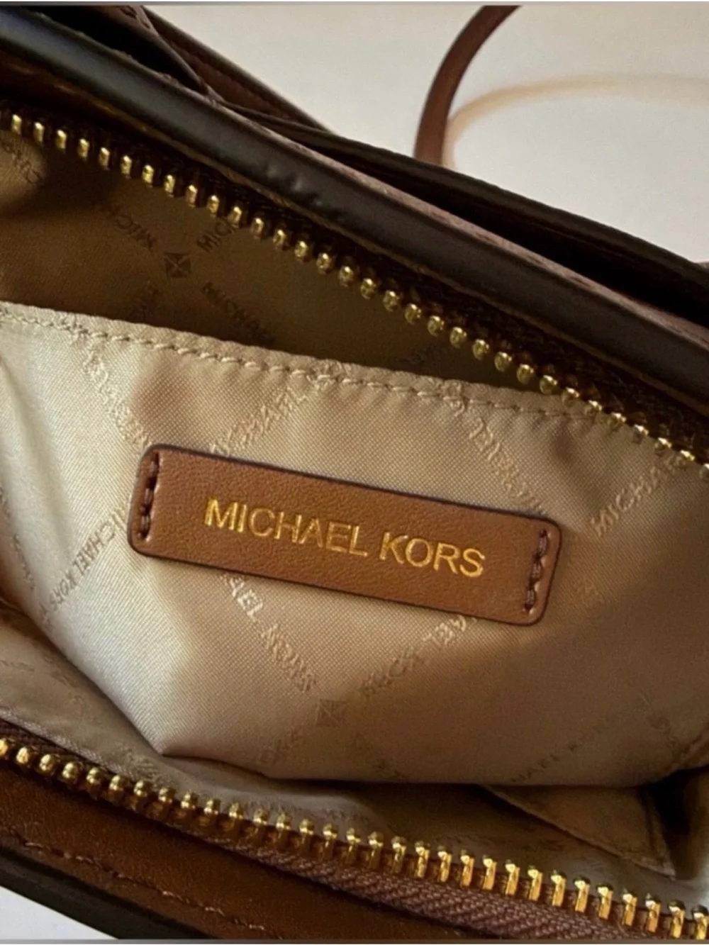 Michael Kors Brown Leather Satchel with Gold Hardware - Picture 9 of 9